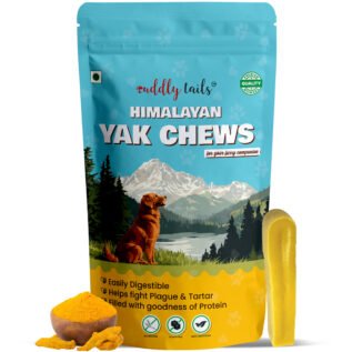 CuddlyTails Yak Chew - Turmeric Flavor, Yak Cheese, All-Natural & Long-Lasting Chew for Dogs