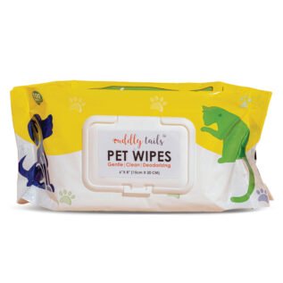 CuddlyTails Pet Grooming Wet Wipes (100 Wipes) | Aloe Vera & Vitamin E Enriched | Anti-Bacterial | Cleansing, Deodorizing & 100% Biodegradable