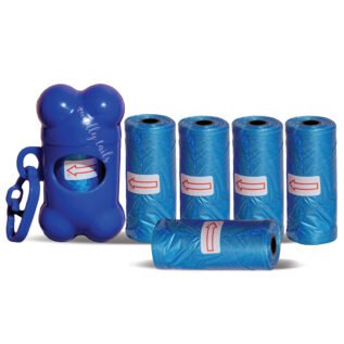 CuddlyTails Dog Poop Bags with Dispenser | 5 Rolls - 75 Bags (1 Roll-15 Bags)